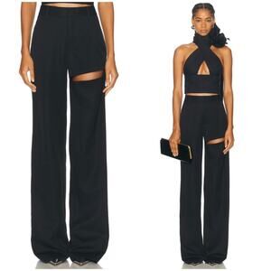 Area Asymmetric cutted virgin wool black pants size 2 New